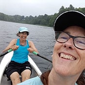 Dany and her friend Julie rowing on the Connecticut River